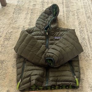 Patagonia nano puffy with hood reversible jacket